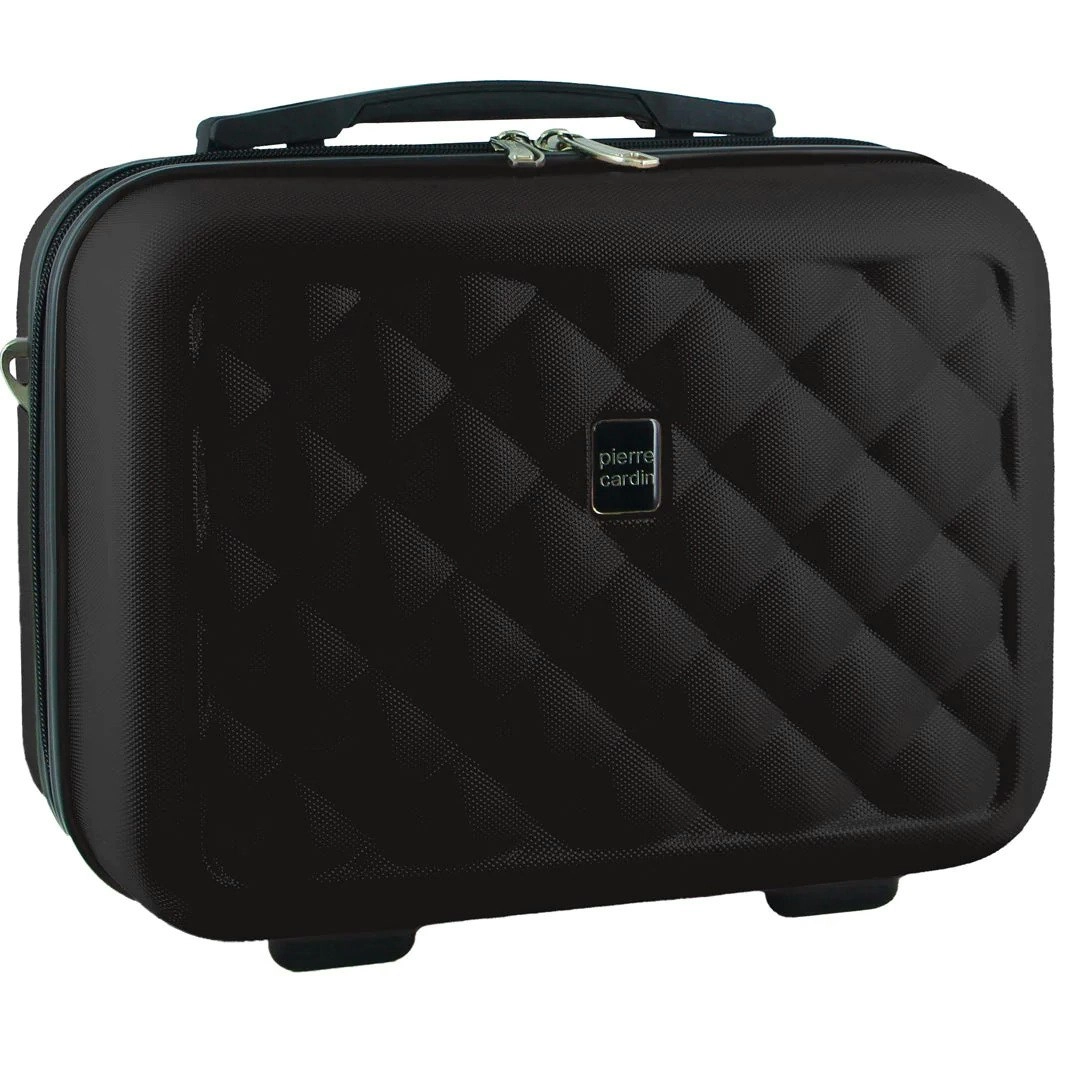 Pierre Cardin Beauty Case Hard Shell Makeup Cosmetic Organizer Travel - Black