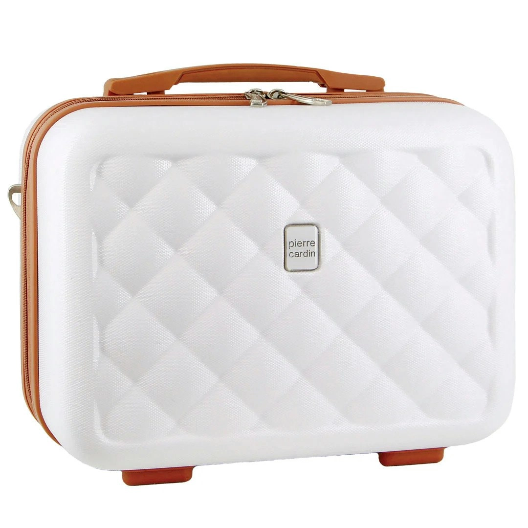 Pierre Cardin Beauty Case Hard Shell Makeup Cosmetic Organizer Travel - White