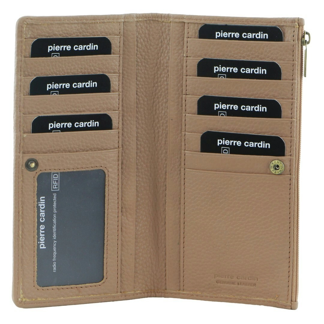 Pierre Cardin Womens Soft Italian Leather RFID Purse Wallet - Burro