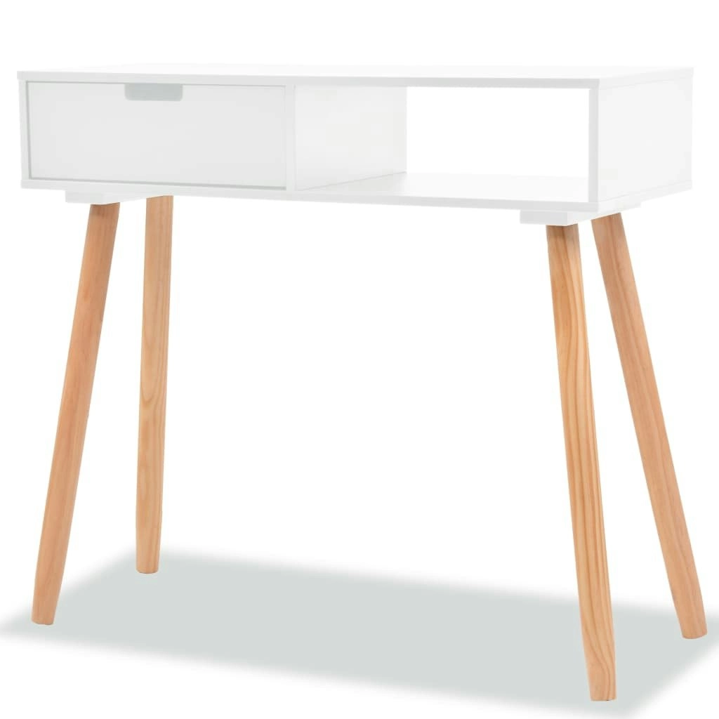 Console Table Solid Pinewood 80x30x72 cm White 244737