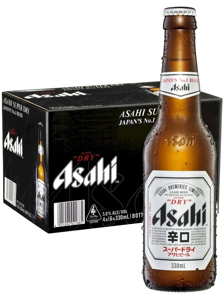 Asahi Super Dry Beer Case 24 Pack 330ml Bottles