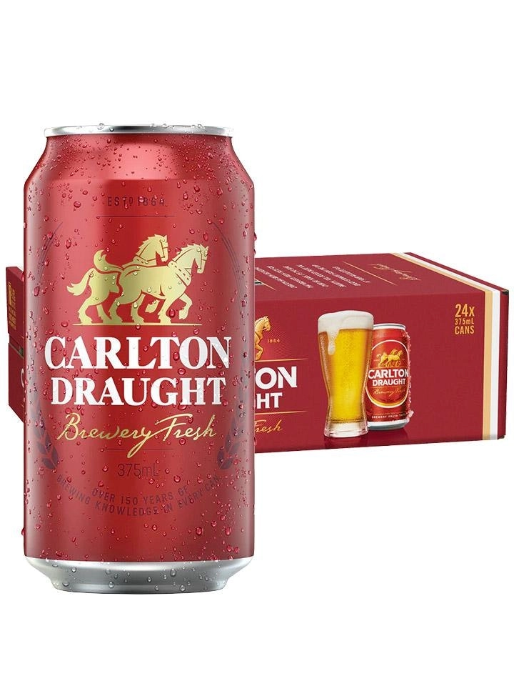 Carlton Draught Beer Case 24 X 375ml Cans