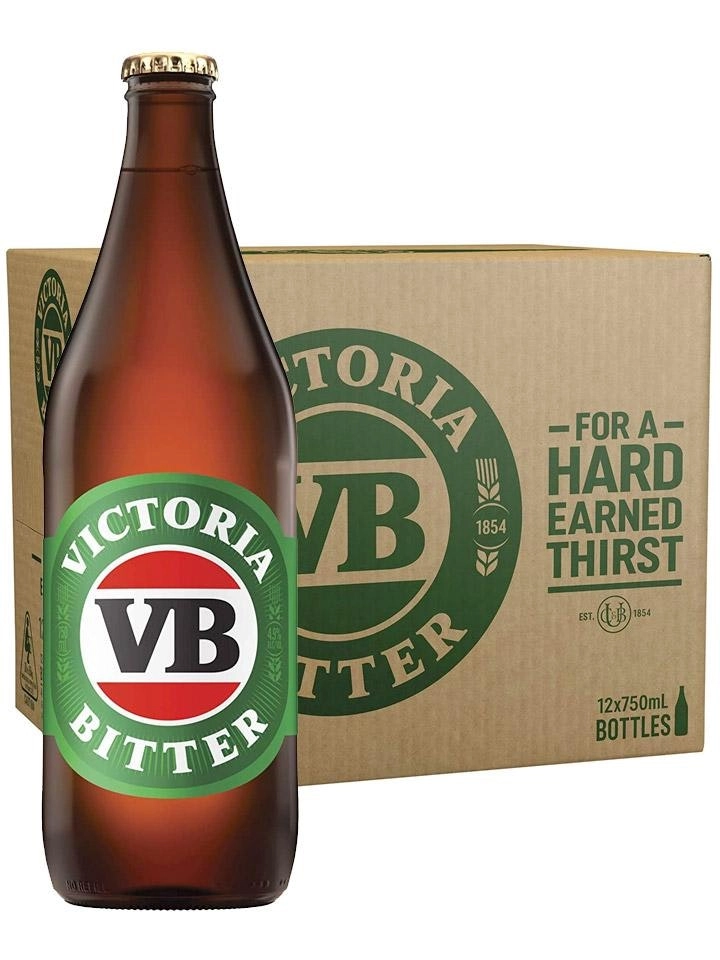 Victoria Bitter Longneck Vb Beer Case 12 X 750ml Bottles