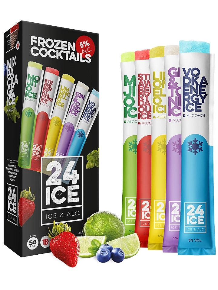 24 Ice Frozen Cocktails Mixed Pack 5 X 65ml