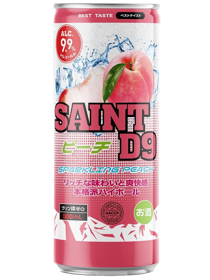 Saint D9 Double Sparkling Peach 9.9% 24 X 500ml Cans