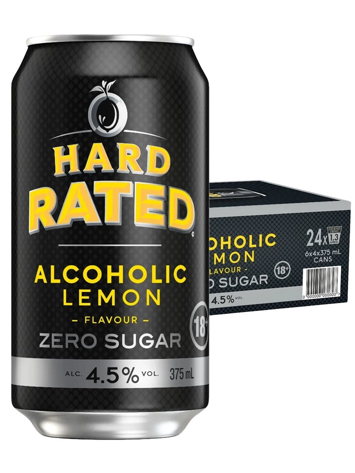 Hard Solo Hard Rated Alcoholic Lemon Zero Sugar Case 24 X 375ml Cans