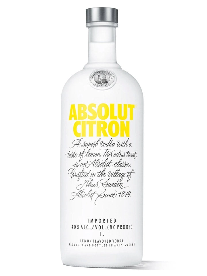 Absolut Citron Lemon Flavoured Swedish Vodka 1l