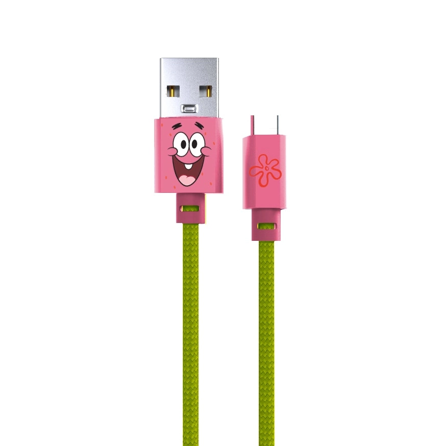 SpongeBob Patrick 1M USB-C to USB-A Fast Charge Cable Nickelodeon