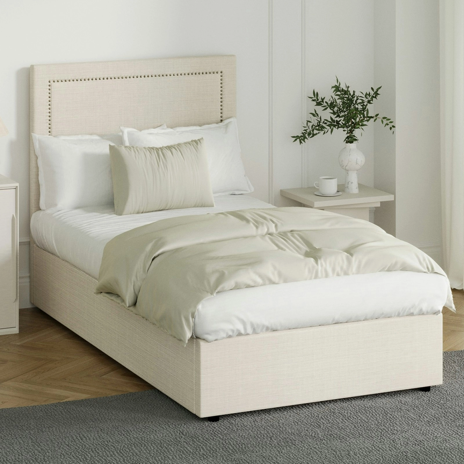 Oikiture Bed Frame King Single Gas Lift Base with Storage ADI