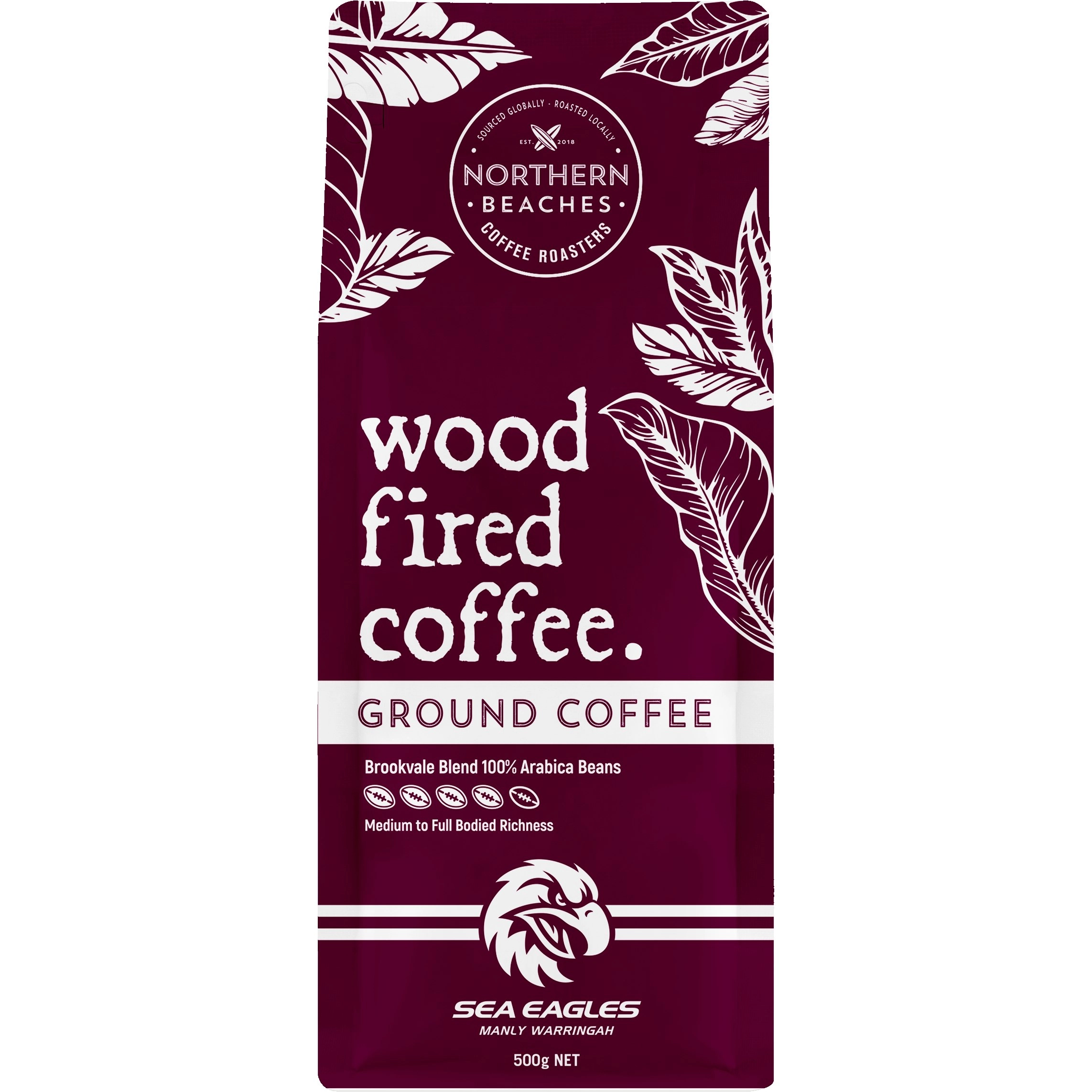 Wood Fired Coffee Ground Brookvale Blend Manly Sea Eagles - 500g