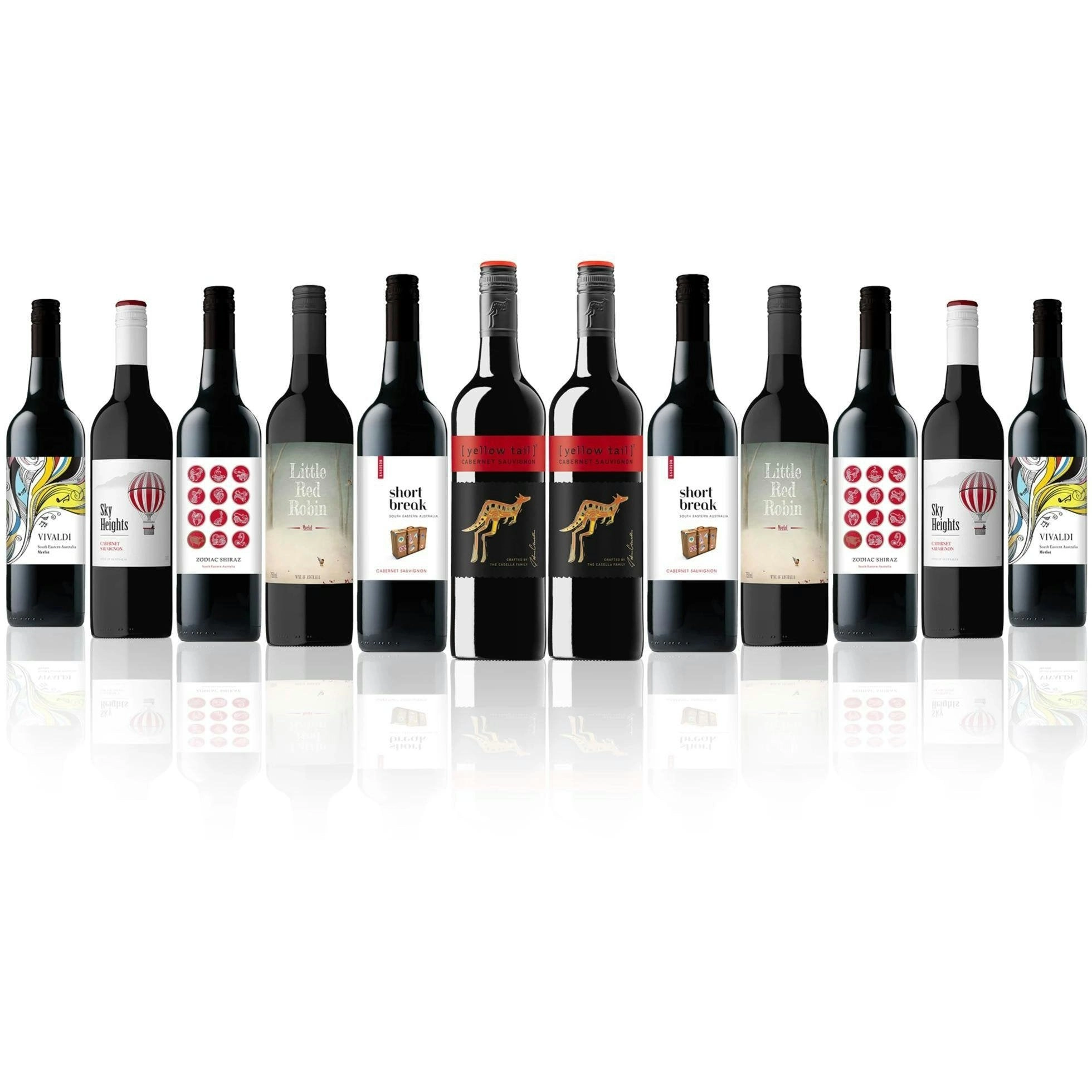 Mixed Cases Mixed Aussie Red Dozen Feat. Yellow Tail Cabernet Sauvignon (12 Bottles)