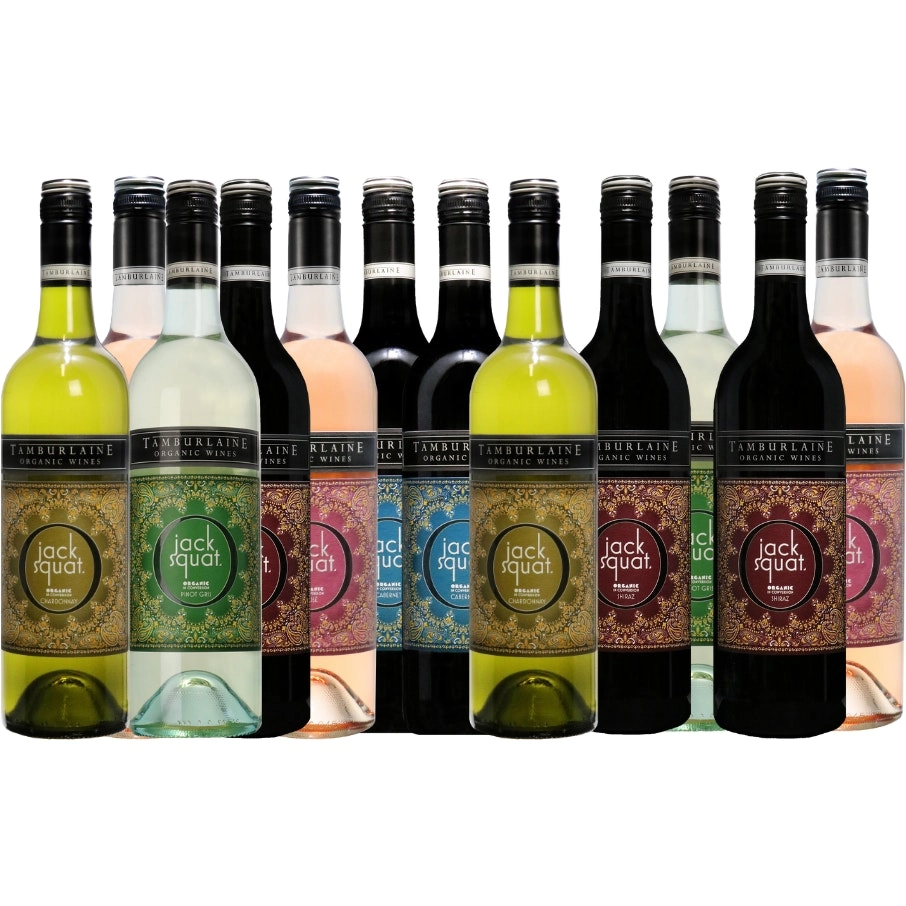 Tamburlaine Organic Wines Jack Squat No Alcohol Mixed Wine Dozen (12 Bottles)