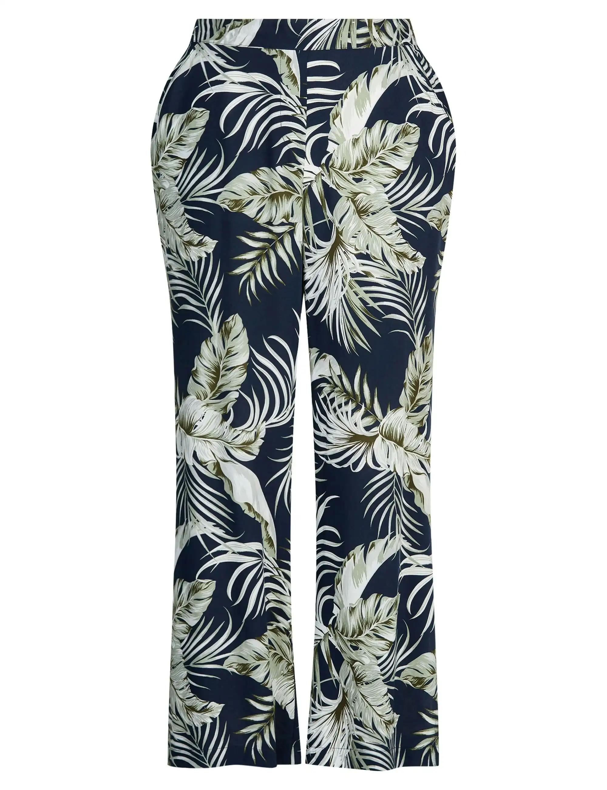 Millers Full Length Rayon Pants (Green Palm Print)