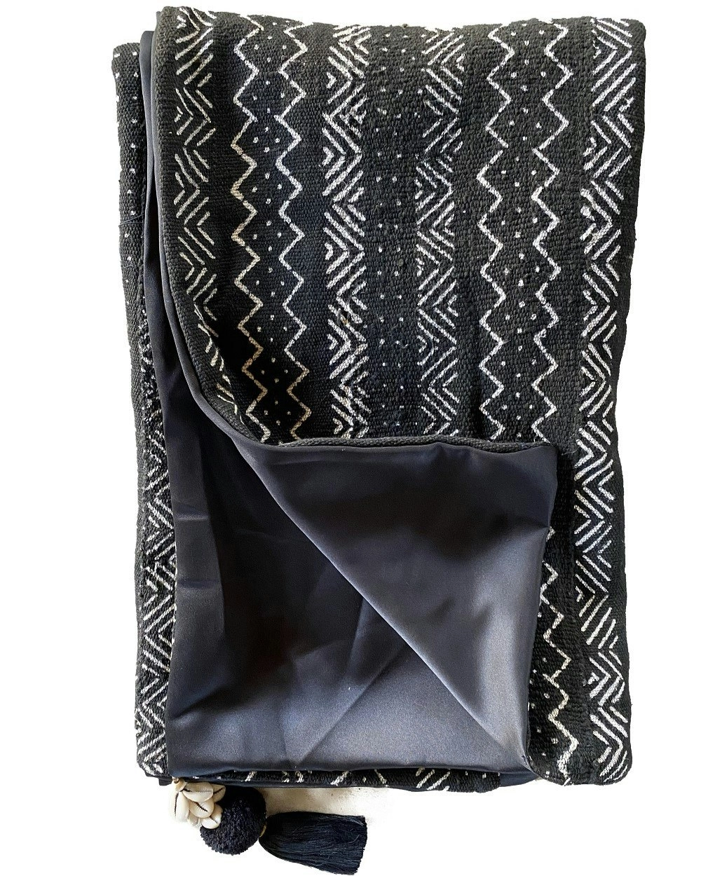 African Cargo Ebony Mud Cloth Throw