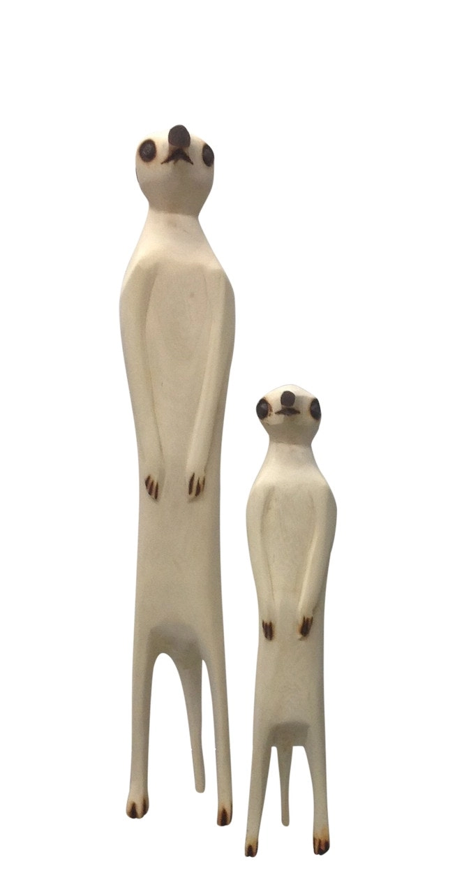 African Cargo Hand Carved Jacaranda Meerkat