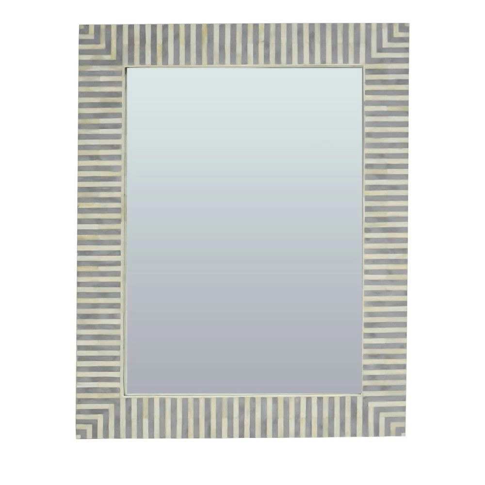 Luxe Living Indi Bone Inlay Wall Mirror in Grey