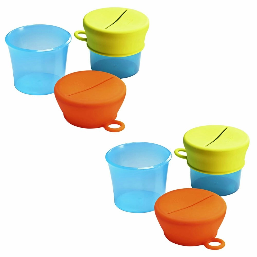 Boon Snug Baby/Toddler Snack Container Food Silicone Lid w/ Cup Storage 9m+ Blue