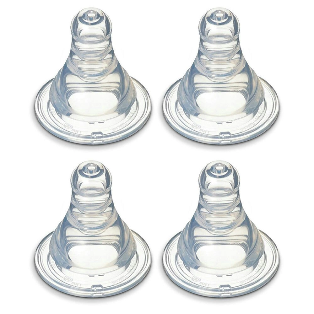 4PK PIGEON Peristaltic Slim Neck Soft Silicone Teat L 9m+ f/ Baby/Infant Bottle