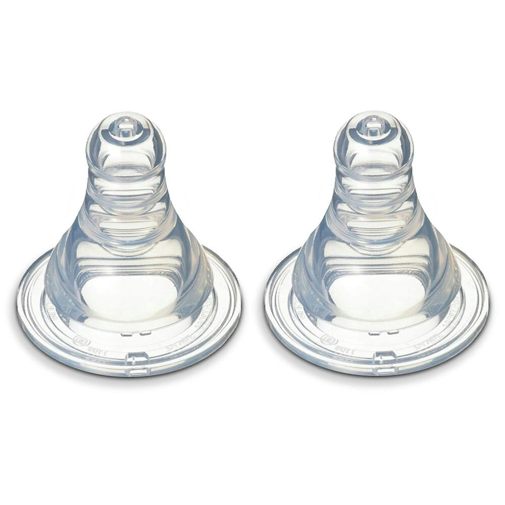 2PK PIGEON Peristaltic Slim Neck Soft Silicone M Teat 4m+ for Baby/Infant Bottle