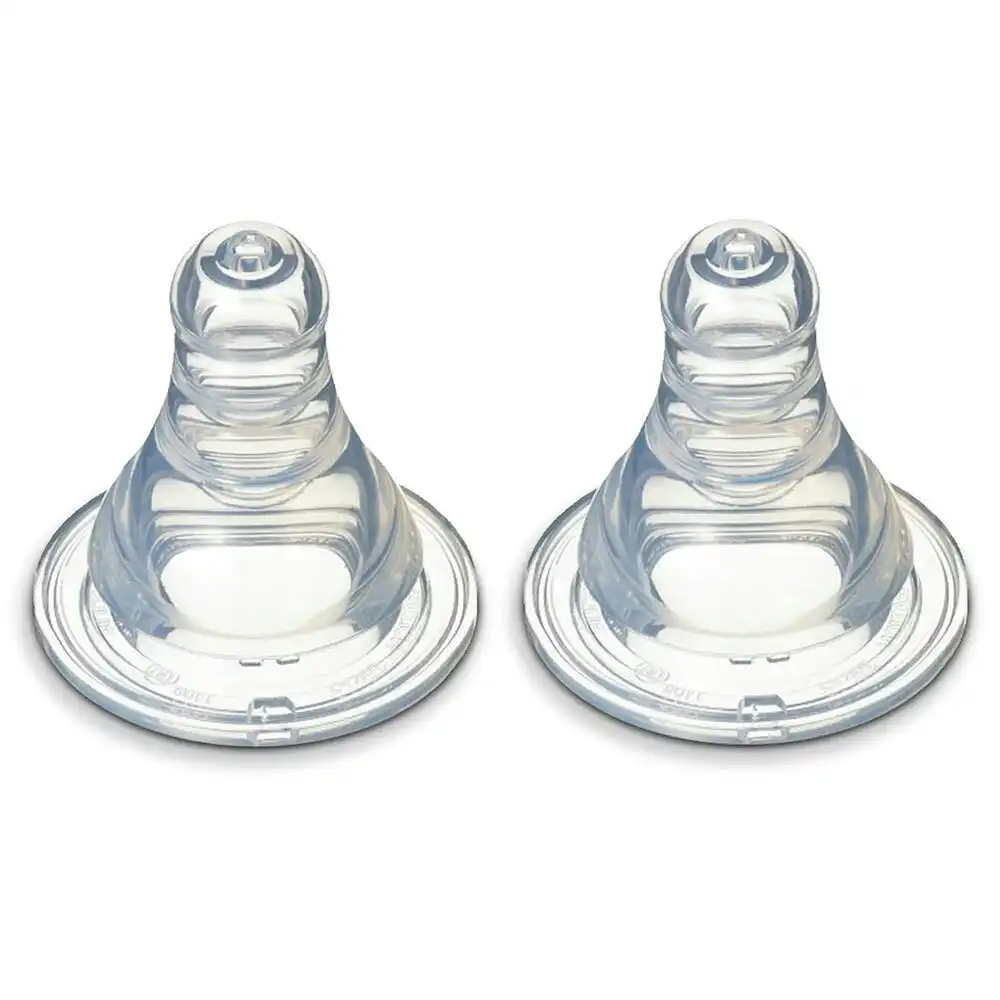 2PK PIGEON Peristaltic Slim Neck Soft Silicone M Teat 4m+ for Baby/Infant Bottle