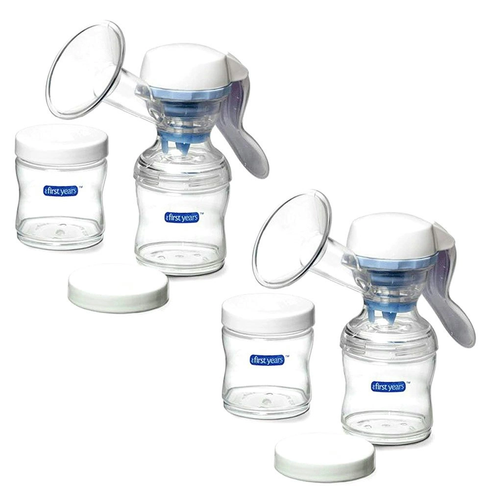 The First years Baby Manual Breastfeeding Breast Milk BPA Free 2 Pump/4 Bottles