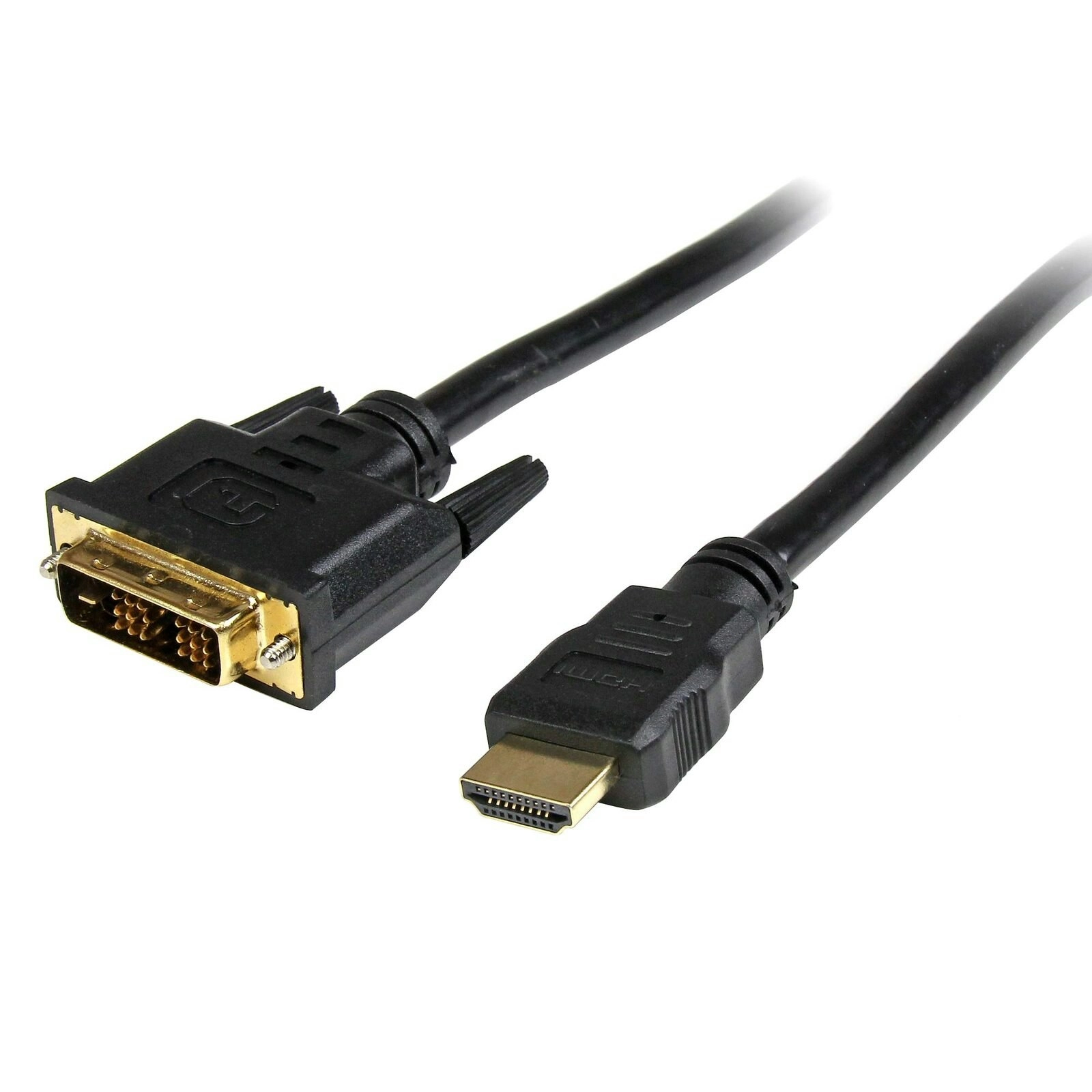 Star Tech 0.5M Male HDMI to Male DVI-D Braided Cable Video Adapter for Laptop BK