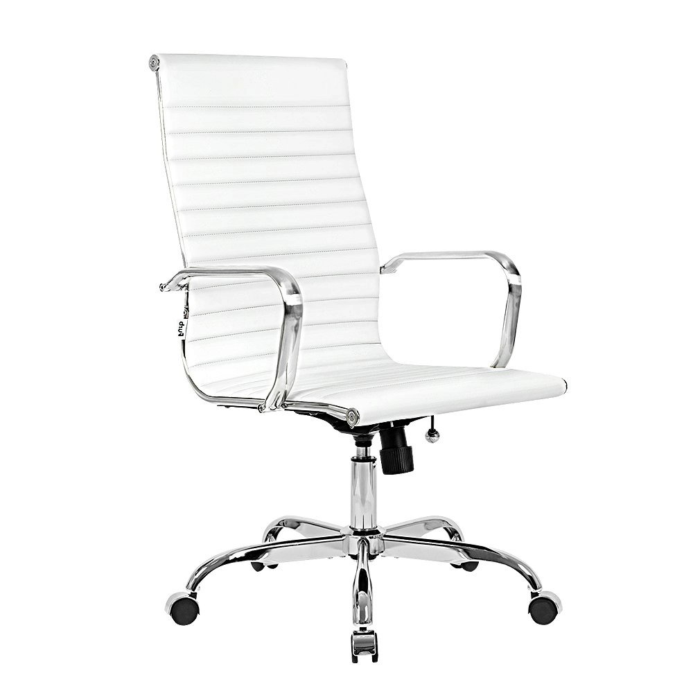 Furb Office Chair Executive High-Back Computer PU Leather Seat Study Wh Svr Eames Replica