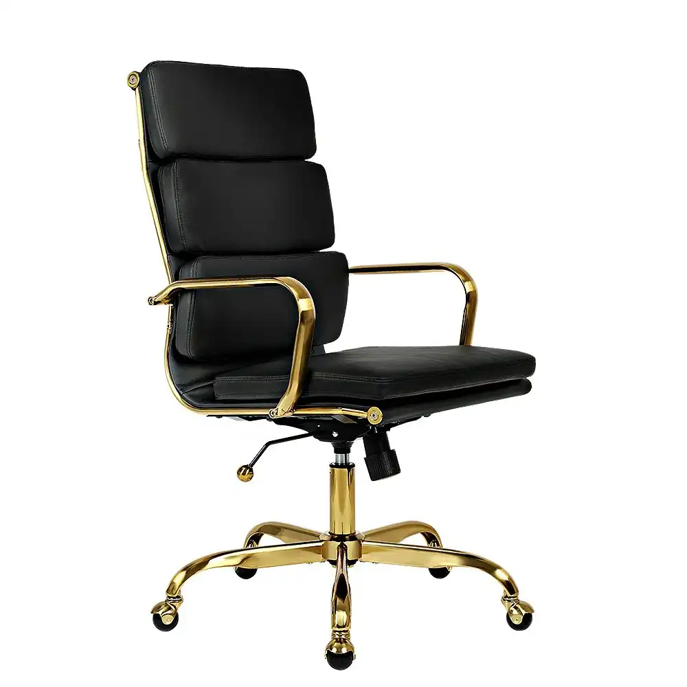 Furb Office Chair Executive High-Back Computer PU Leather Seat Work Study Black Eames Replica