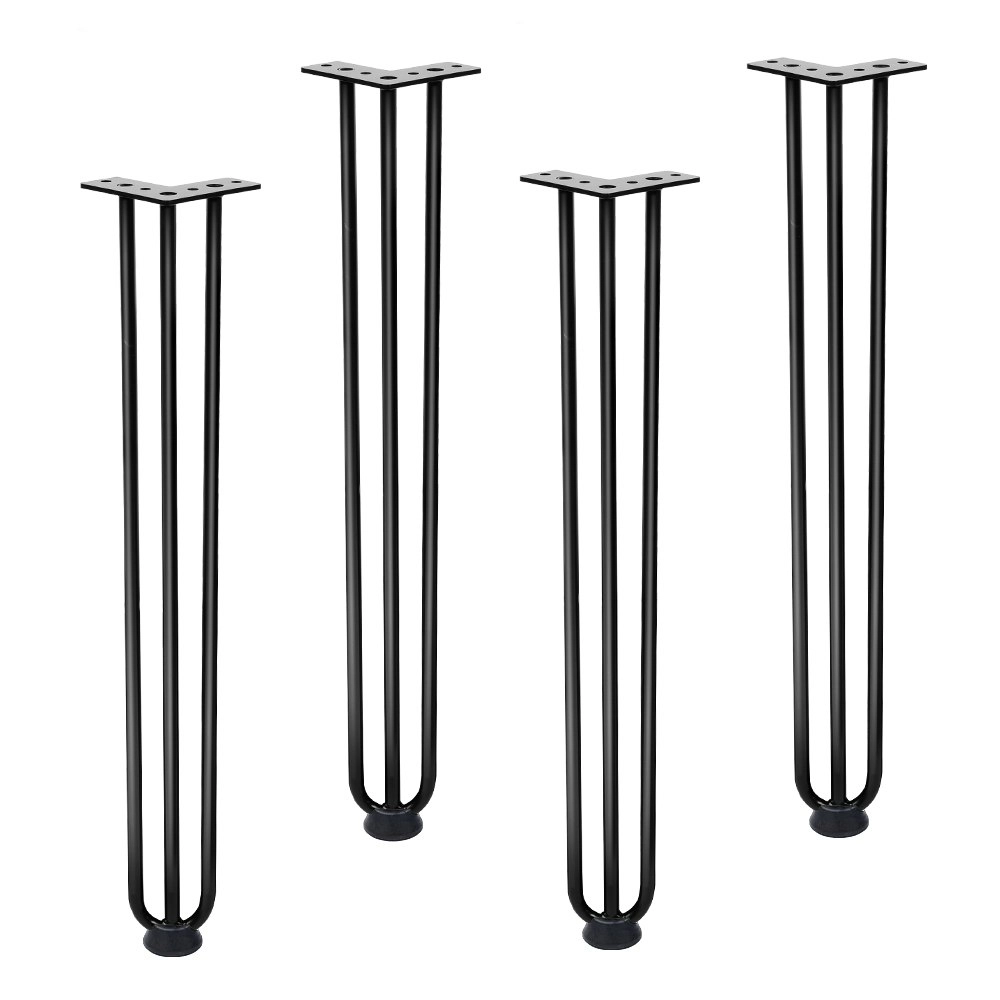 Furb 4x Hairpin Coffee Table Legs Support Dinner Table Steel DIY Industrial Desk Bench 3 Rods 60CM