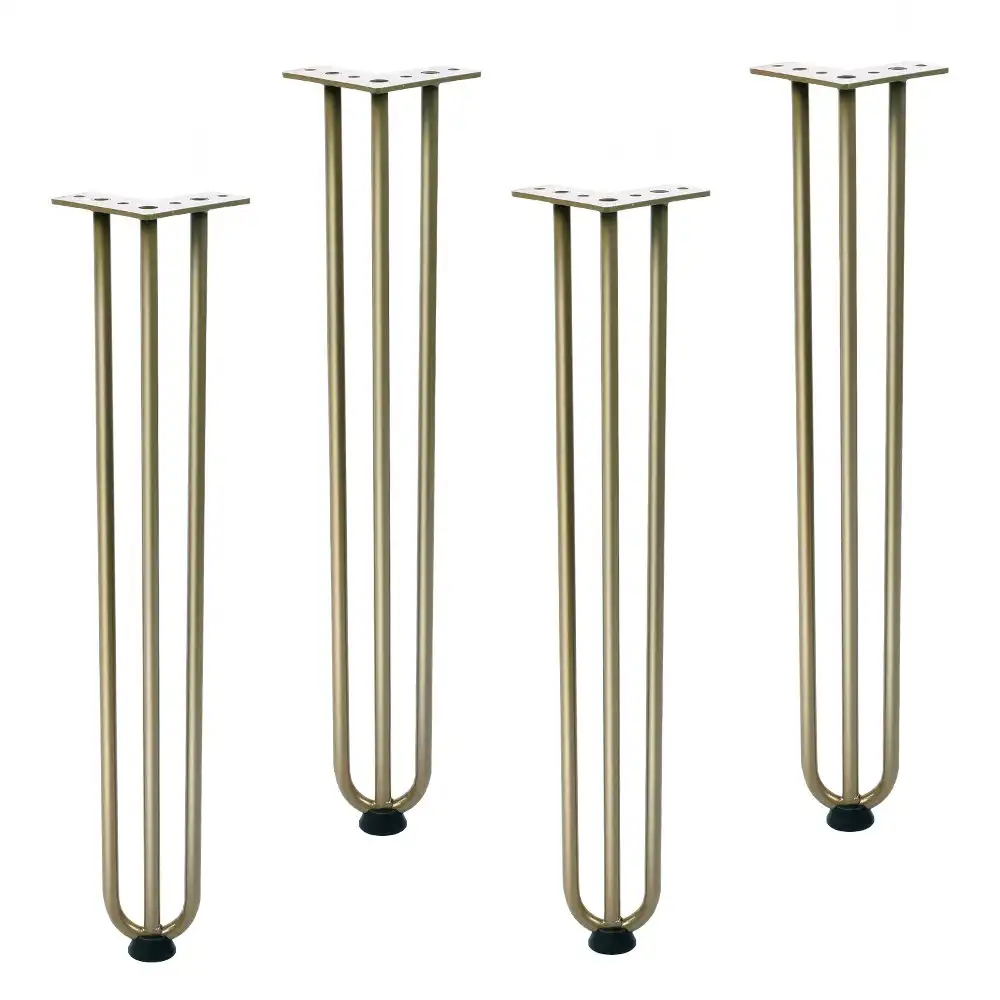 Furb 4x Hairpin Table Legs Support Coffee Dinner Table Steel DIY Industrial Desk Legs 3 Rods 60CM