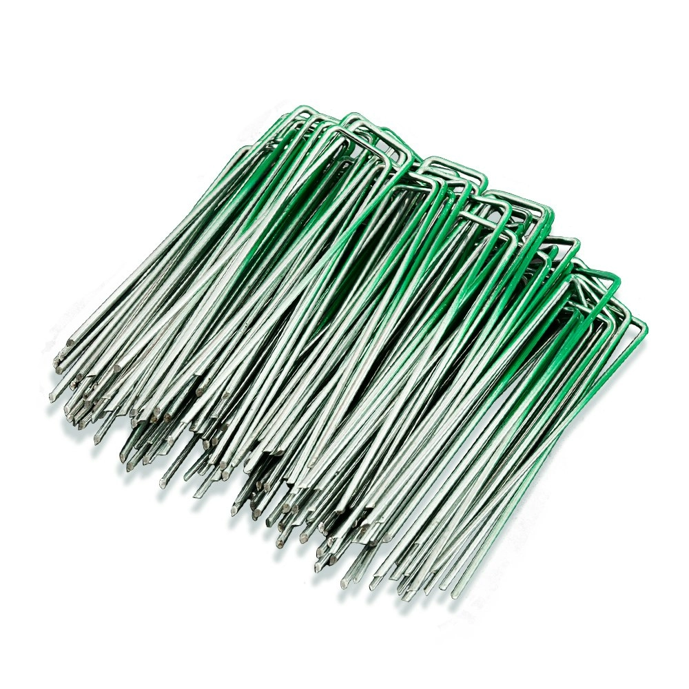 Groverdi Synthetic Artificial Grass Pins Fake Lawn Turf Weed Mat Galvanised Steel U Pegs 200pcs