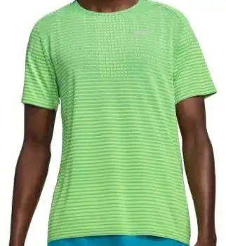 Nike Mens TechKnit Slim Fit Ultra Running Fitness Work-out T-Shirt -  Green