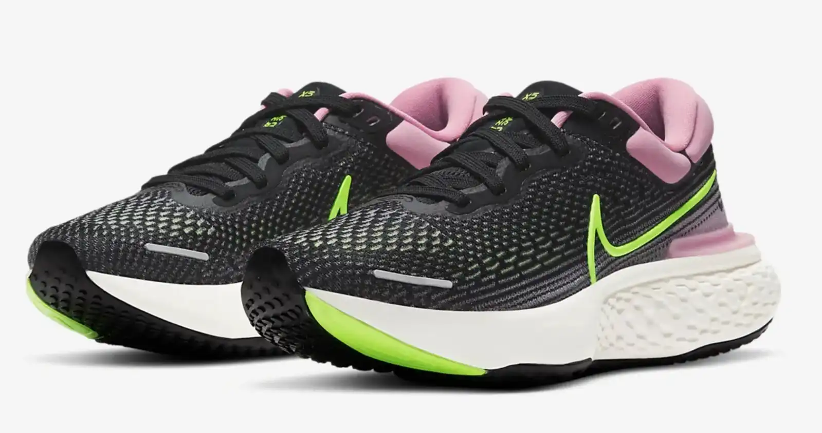 Nike Womens ZoomX Invincible Run Flyknit Running Shoes Runners - Black/Pink