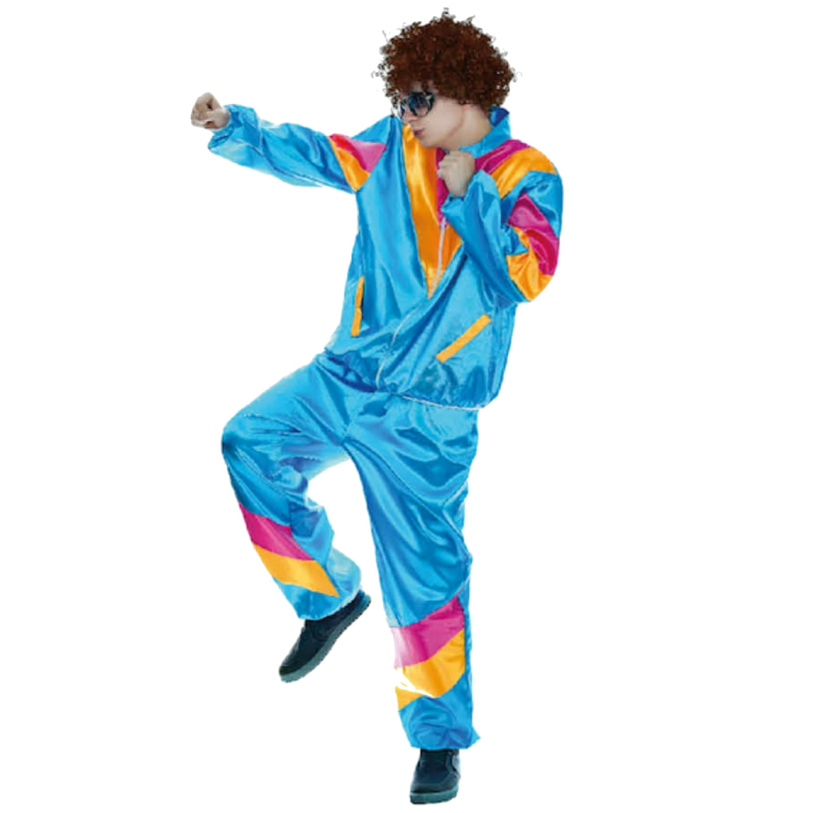 Adult 80s Mens Tracksuit Man Retro Neon 1980s Costume