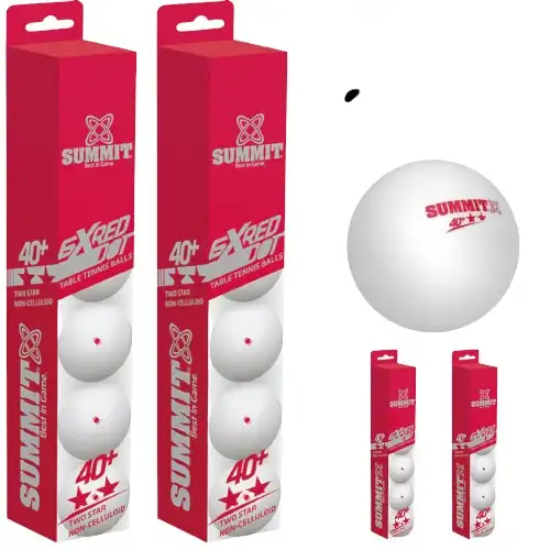 24x Table Tennis Balls 40+ Ping Pong Game Non-Celluloid - 2 Star Red Dot