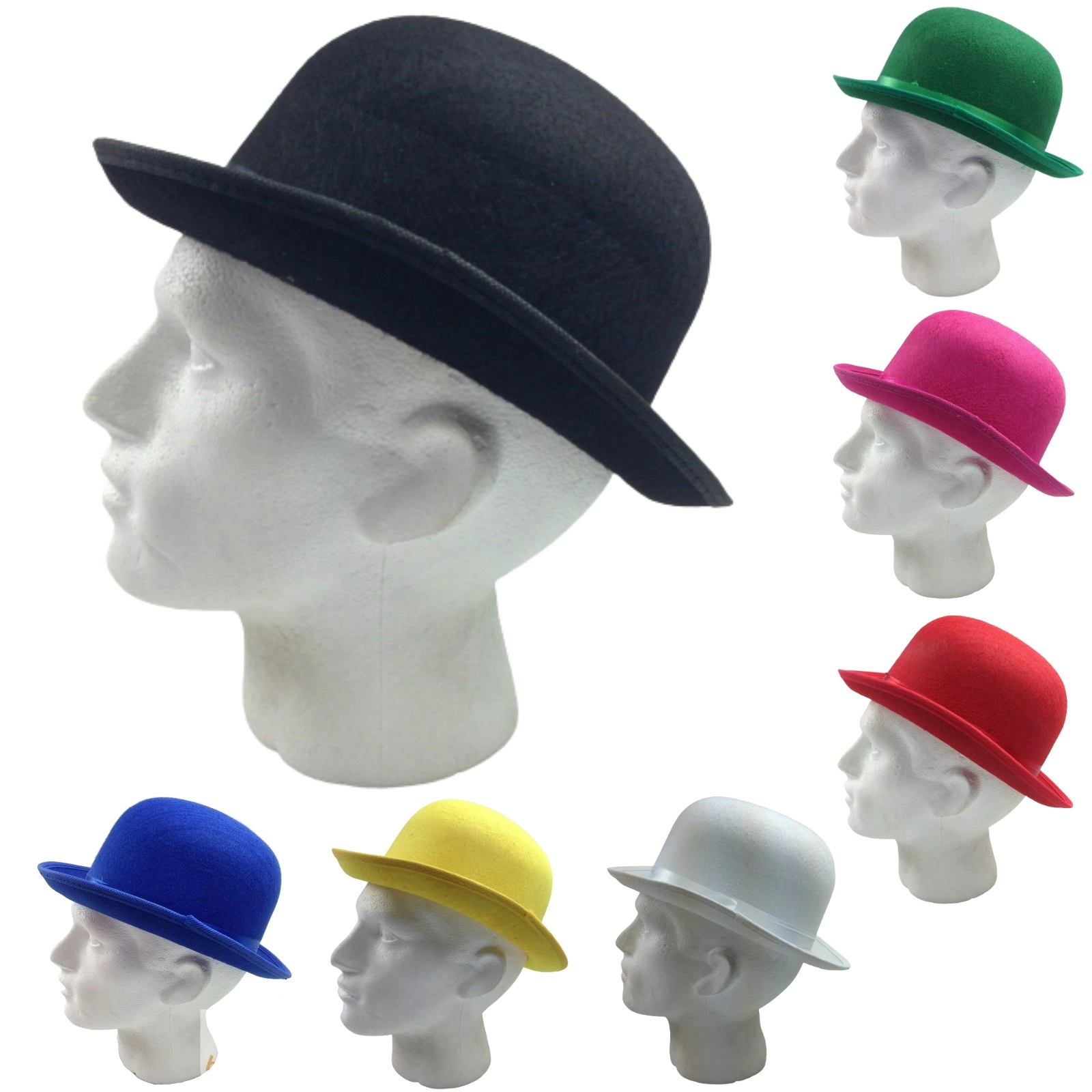 6x BOWLER HAT Party Costume Derby Fancy Dress Dance Halloween Vintage Cap BULK