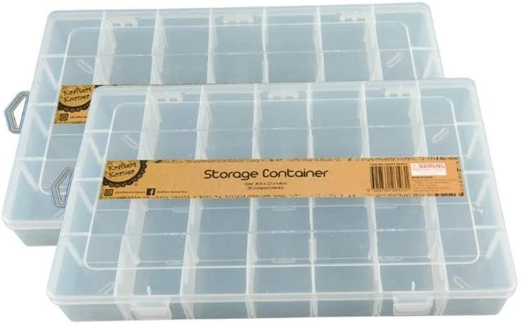 [2PCE[ Krafters Korner Large Craft Storage Container - 28 Compartments ( 34.8 x 22 x 4.8cm)