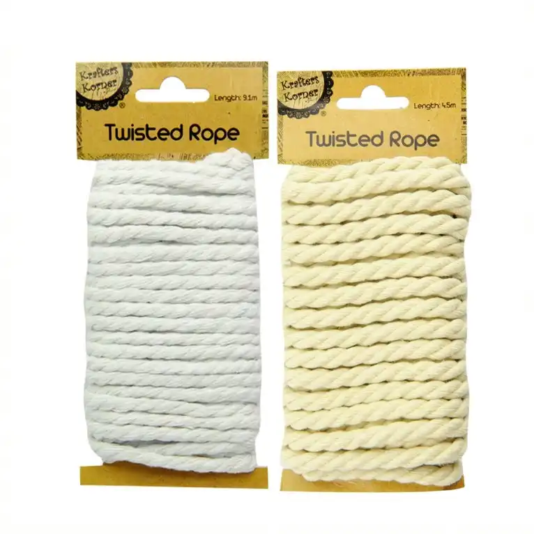 [2Pce] Krafters Korner Twisted Rope - White & Cream (4.5M - 9.1M)