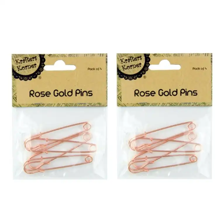 [2Pk X 4Pce] Krafters Korner Rose Gold Pins (6.5X1.5Cm)