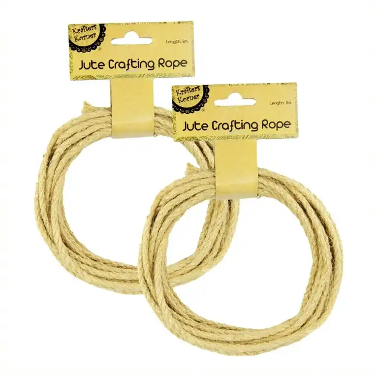 [2Pk X 2Pce] Krafters Korner Jute Crafting Rope - Natural Colour (8M)