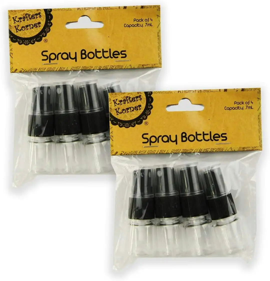 [2Pk X 4Pce] Krafters Korner Spray Bottles - Clear/Black 7ML