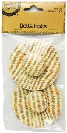 [2Pk X 2Pce] Krafters Korner Doll Hats - Assorted Color (8.5Cm)