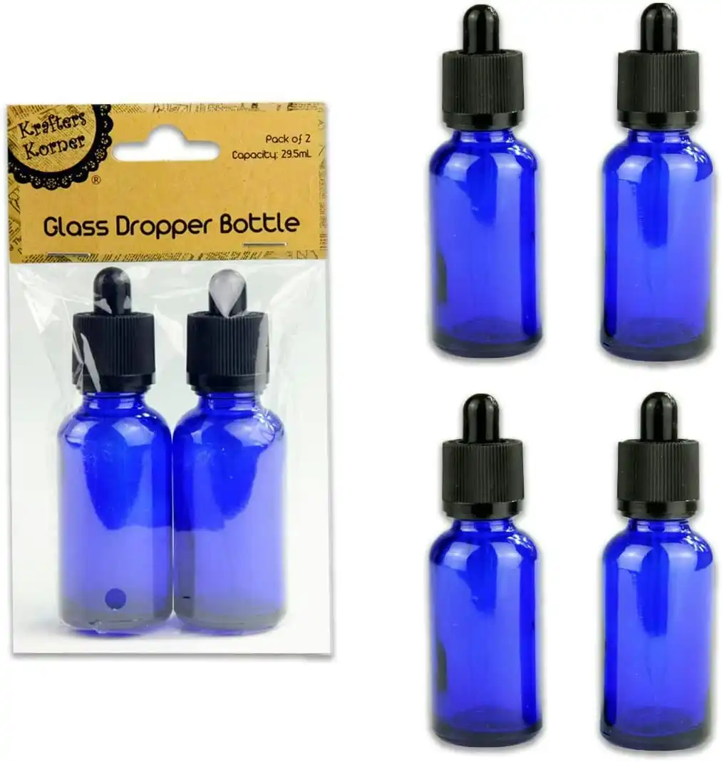 3 x Krafters Korner 29.5mL Glass Dropper Bottles 6Pce with dropper lids DIY