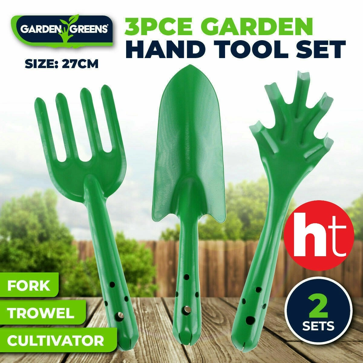 Garden Greens 6PCE Garden Hand Tool Set High Quality 2 Sets Comfortable 27cm