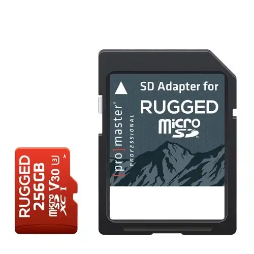 ProMaster microSD Rugged 256GB 660X / 99MB/s UHS-1 U3 V30 Memory Card with Adapter