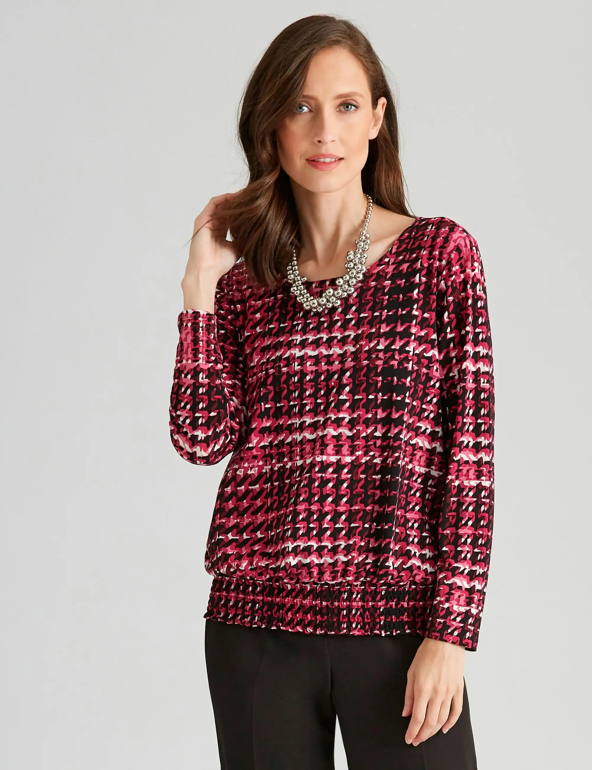 Noni B Shirred Hem Knitwear Top