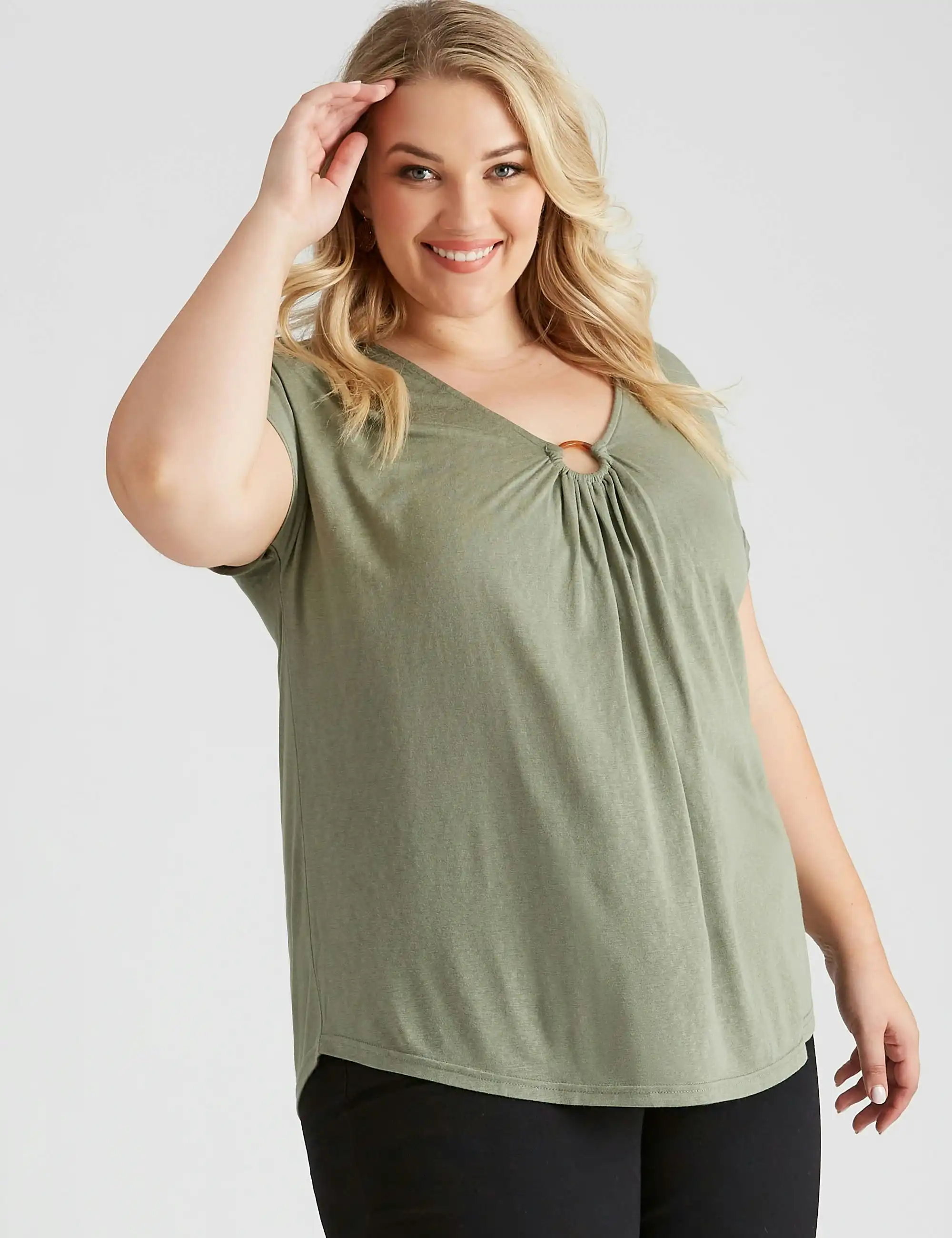 Autograph Knitwear O Ring Top (Khaki)