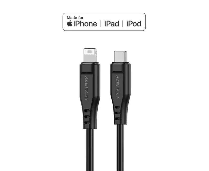 ACEFAST MFi Black Charging Data Cable C3-01 USB-C to Lightning