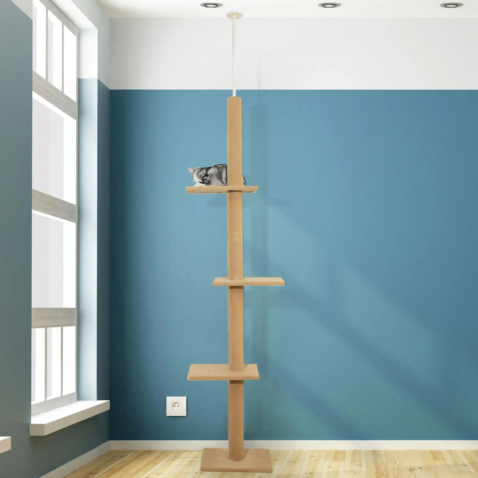 Ceiling to Floor 228cm Cat Scratching Tree