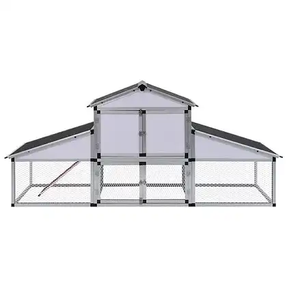 Chicken Coop with Runs and Nest Box - Aluminium